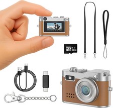 Mini Retro Camera, Portable Keychain Camera, 32GB Card, Brown picture