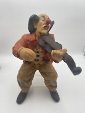 Vintage Jun Asilo Mantel Edge/ Shelf Sitting Clown Playing Violin picture