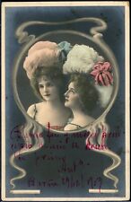 Mystery Entertainers / Socialites Inscribed Vintage Postcard Image - 1903 picture