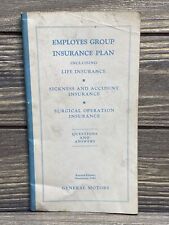 Vintage General Motors 1941 Employee Group Insurance Plan Booklet Pamphlet  picture