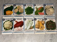 10 Vintage 1934 "Better Homes" Fruit Vegetable Seed Packets Crosman Seed Co. NOS picture