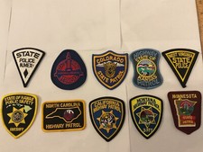 State Law Enforcement patches All different 10 piece set. All new.Hat Size Patch picture