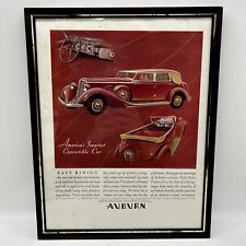 Vintage Framed Original 1934 Auburn Convertible Automobile Car Ad picture