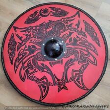 Christmas  Battle Ready Armor Round Shield Fenrir Knot Viking Shield Wolf Design picture