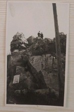 Vintage 1900s Gettysburgh Devils Den Photograph Rock Formation People Mountain picture