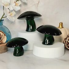 Viking Glass Mold Mushrooms, Set of 3, Rare Edition Green - Vintage Style Decor picture