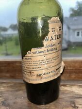 Antique Olive Green Brockton MA Half Labelled Pontiled Bottle picture