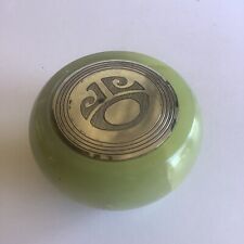 Antique Green Marble and Silver Gear Shift Knob RARE picture