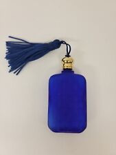 VINTAGE ART DECO STYLE PERFUME WITH TASSLE (MINATURE) BLUE GLASS  picture