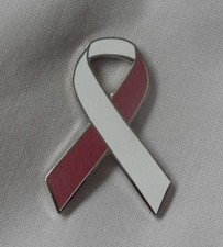***NEW*** Throat cancer awareness ribbon enamel badge / brooch. Charity. picture