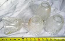 Vtg Lot of 4 Clear Lead Glass Lantern Shade Sconce Chimney egz picture