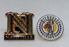 Vintage Nashville Lapel Hat Pin Lot Of Two Wild Horse Salon And Nashville picture