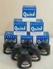 Parker Quink Solv-X washable black Made in USA 6 Bottle Lot T6 picture