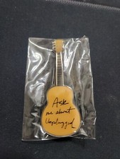 New Bon Jovi Guitar Pin Brooch 'Ask Me About Unplugged' In Pkgs. Lot of 19 picture