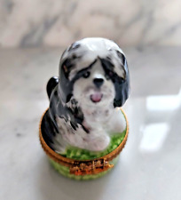 Girard Ribierre GR Limoges PeintMain Porcelain Limoges Bearded Collie Dog picture