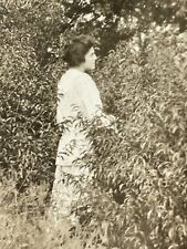 IF Photograph Pretty Woman In Country Finds Spots Bird Nest 1913  picture