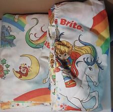 Vintage 1983 Hallmark Rainbow Brite Twin Flat & Fitted Sheet BRIGHT COLOR Clean picture