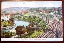 Vintage NY RR POSTCARD City LITTLE FALLS 1911 pm Mohawk Valley New York train  picture