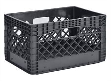 Juggernaut Storage 24QT Plastic Heavy-Duty Milk Crate, Black picture
