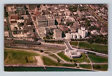 Milwaukee WI-Wisconsin, Aerial View Lake, Elks Club, Antique Vintage Postcard picture