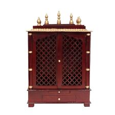 Royal Wooden Carved Jali Door Worship Temple Home Engraved Handmade Holy Palace picture