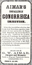 G.W. Aimar Charleston SC Quack Medicine Broadside Label Gonorrhea Injection picture