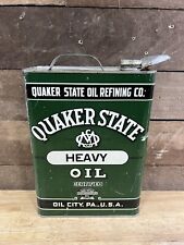 Vintage Quaker State Heavy Oil Flat Motor Can 1 Gallon picture
