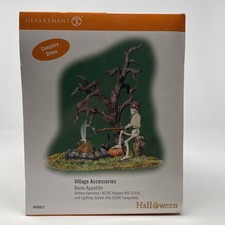 Dept 56 Bone Appetite Skeleton Cat Halloween Accessory 800023 2007 Fire Lights picture