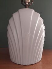 Vintage Post Modern Ceramic Lamp White 1980s Shell Motif picture