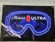 Michelob Ultra Ski Goggles Banner 36x24 Beer Banner Man Cave Decor Home Bar picture