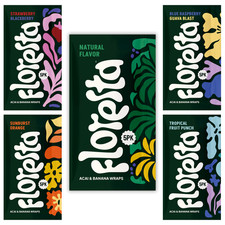 Floresta Acai Wraps - Assorted Trial Pack Banana + Acai Blend Wraps. Pack of 5 picture