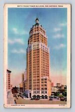 San Antonio TX- Texas, Smith Young Tower Building, Vintage c1937 Postcard picture