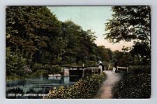 Newbury England, Copse Lock Hampstead, Antique, Souvenir Vintage Postcard picture