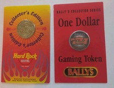 Lot Of Two $1 Gaming Tokens From Hard Rock Hotel And Bally's Casino Las Vegas NV picture