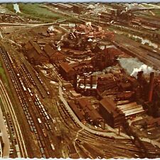 c1970s Youngstown OH Birds Eye Steel Mill City Industrial Foundry Railway 4x6 M2 picture