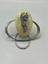 Vintage Pewter Praying Girl on Onyx by The Sons in Tirrenia Italy Decoration picture