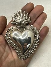 Ex Sharp Vintage Heart Sacred Love Filgree Chasing 2 13/16x4 1/8in Art Craft picture