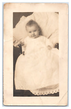 Vintage RPPC Postcard Baby Girl in Dress picture