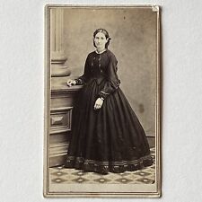 Antique CDV Photograph Beautiful Woman Civil War Era Tax Stamp Newton NJ picture