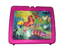 VINTAGE DISNEY THE LITTLE MERMAID LUNCHBOX GOOD CONDITION NO THERMOS PINK LATCH picture