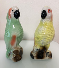 Ceramic Parrot Figurines Pair ( Made in Brazil) Set of 2 picture