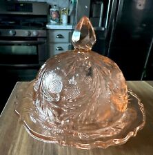 Mosser Pink Depression Glass Thistle Butter/Cheese Dish picture