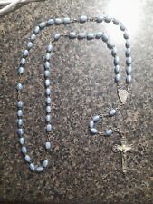 Vintage Terra Catacumba Roma Glass Blue Bead Relic Soil Rosary 📿  picture