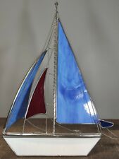 Stained Glass Sailboat Freestanding Figure 8
