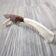 Deer Jaw Handle Stone Blade Ornamental Knife #8646 Mountain Man Knife picture