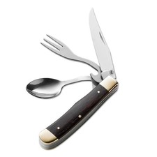 Magnum Bon Appetite 3.3" Hobo Camping Knife 440A Spoon Fork Wood Handle 01LL209 picture