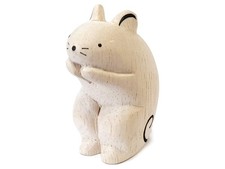 T-Lab Polepole Mouse Wooden Animal Figurine Hand Carved Japan Decor picture