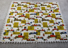 Vintage Automobile Table Cover Upholstery Fabric 46x40 Mercedes Ford 1903 EUC picture