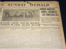 1909 NOV 7 THE BOSTON HERALD - HARVARD VANQUISHES CORNELL - DARTMOUTH - BH 396 picture