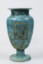 Stupendous Ancient Egyptian Vase with wonderful lotus flower carvings picture